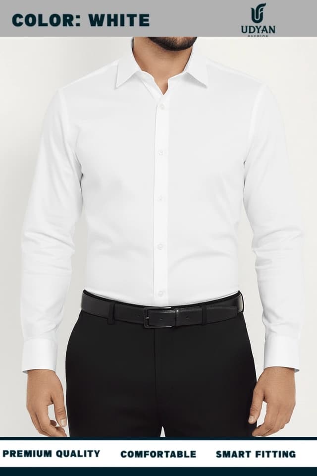 smart people wearing 100 % COTTON OXFORD SHIRT WHITE COLOR
