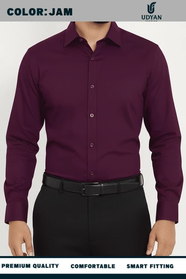 smart people wearing 100 % COTTON OXFORD SHIRT JAM COLOR