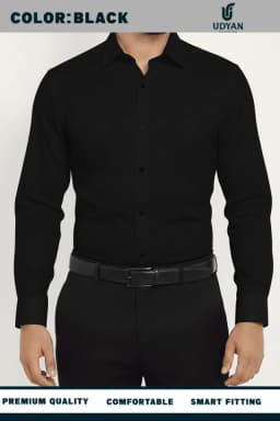 100 % COTTON OXFORD SHIRT BLACK COLOR