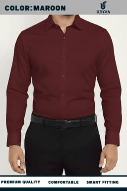 100 % COTTON OXFORD SHIRT MAROON COLOR
