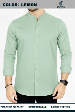  BAND COLLAR OXFORD SHIRT LEMON COLOR