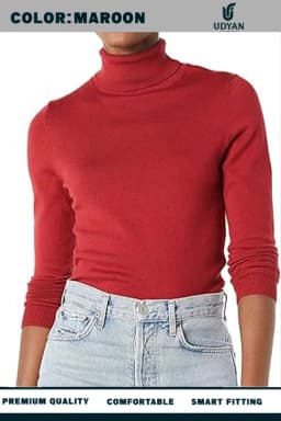 MAROON COLOR TURTLE NECK SWEATER