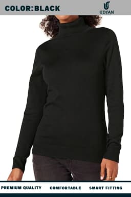 WHITE COLOR TURTLE NECK SWEATER