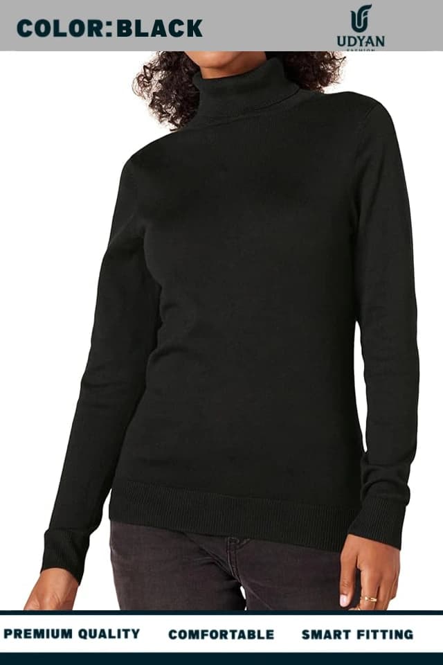 WHITE COLOR TURTLE NECK SWEATER