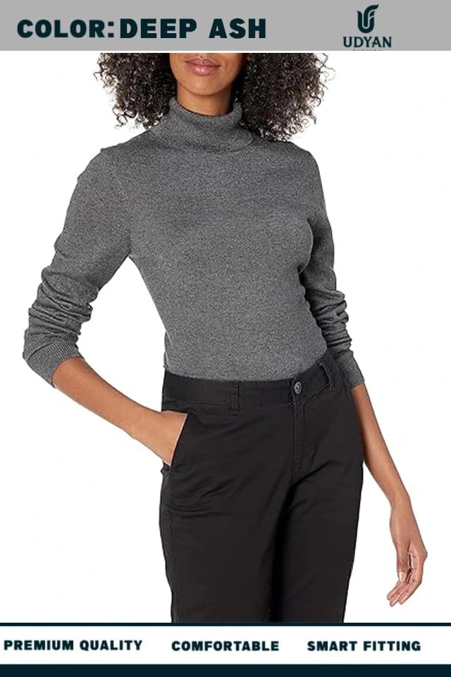 ASH COLOR TURTLE NECK SWEATER