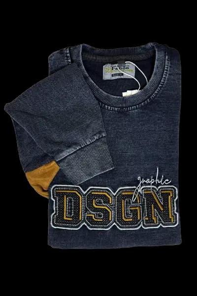 DENIM DSGN BLACK SWEATSHIRT