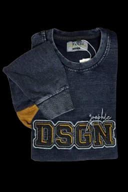 DENIM DSGN BLACK SWEATSHIRT