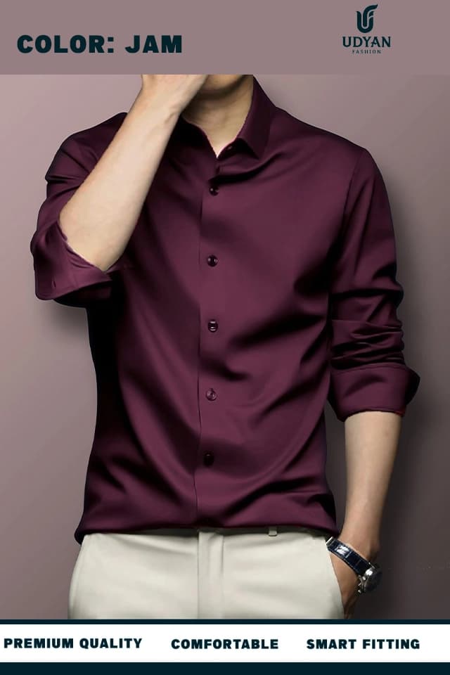 smart people wearing ANTI WRINKLE SHIRT JAM COLOR