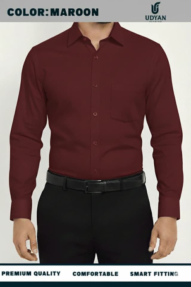 smart people wearing COTTON OXFORD SHIRT MAROON COLOR